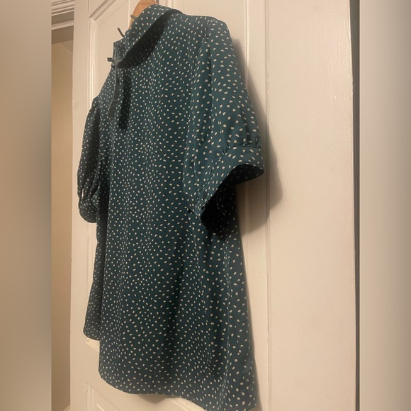 NWT Allegra K Teal and White Polka Dot Blouse 💚 - Picture 11 of 14